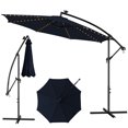 thumbnail image 1 of Costway Parasol Déporté de Patio 10 Pi à Énergie Solaire avec 112 DEL, Manivelle, Inclinaison, Extérieur, 1 of 9