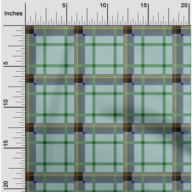 oneOone Cotton Cambric Fabric Tartan Check Print Fabric By The Yard 56 Inch Wide