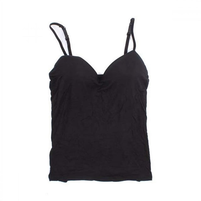 Wuffmeow Women‘s Stretch Cotton Cami with Built-in Shelf Bra