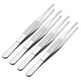 thumbnail image 1 of Unique Bargains 4 Pcs 6.3-Inch Stainless Steel Straight Blunt Tweezers Serrated Tip, 1 of 3