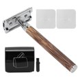 thumbnail image 3 of ANGGREK Mens ,Bamboo Silver Manual Old Fashioned Mens Set Including Blade Recycling Box And Holder, 3 of 8