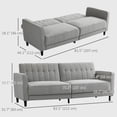 thumbnail image 3 of HOMCOM Canapé-Lit Convertible Moderne, Canapé-Lit Futon Pliant, Gris, 3 of 10