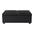 thumbnail image 4 of CorLiving Antonio Premium Faux Leather Deluxe Double Storage Ottoman, 4 of 9