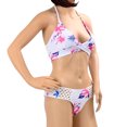 thumbnail image 1 of Ensemble de Bikini à Imprimé Floral Blanc avec Détails Ajourés, 1 of 5