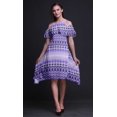 thumbnail image 4 of Bimba Tunique à Épaules Dénudées Imprimée Teinture sur Nœuds Violette pour Femmes Robe de Soirée Col Rond - Moyen, 4 of 6