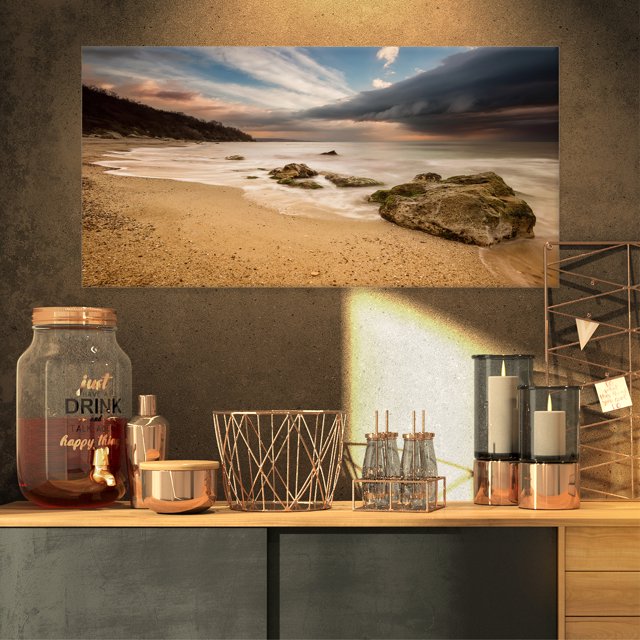 Bord de Mer Exotique avec Vagues Blanches - Impression sur Toile Photo de Plage
