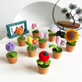 thumbnail image 3 of Crochet Pot Flower Tulip Rose Sunflower Fruit Shape Bright Color Soft Cute Craft Birthday Gift Colorfast Hand-knitted Flower Desk, 3 of 10