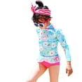 thumbnail image 1 of Hiiyo Infant Girls Long Sleeve Rashguard Shorts 2-Piece Swimsuit UPF 50+ Bathing Suit, 1 of 6