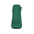 thumbnail image 4 of Unique Bargains Bottines à Talon Épais pour Femme à Bout Rond avec Nœud Vert 6,5, 4 of 8