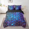 thumbnail image 2 of Erosebridal Gradient Starry Sky Bed in a Bag Queen size, Neon Galaxy Bed Set, Geometry Decor, Reversible 7pcs, 2 of 5