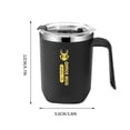 thumbnail image 3 of Tasse à Double Couche en Acier Inoxydable / Gobelet d'Eau Isolé sous Vide 304 avec Poignée / Gobelet Réutilisable Étanche avec Couvercle et Ouverture pour Paille / 16oz (480ml) / pour Café Thé Boissons / Usage Maison Bureau, 3 of 6