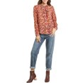 thumbnail image 2 of INSPIRE CHIC Women's Ruffle Collar Long Sleeve Button Down Floral Shirt, 2 of 6