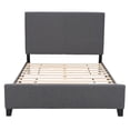 thumbnail image 4 of CorLiving Juniper Fabric Upholstered Adult Full/Double Platform Bed Frame with Padded Headboard and Slats, No Box Spring Required, Grey, 4 of 11