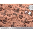 thumbnail image 3 of Soimoi Poly Georgette Fabric Burger,Cupcake & Cups Print Sewing Fabric Yard 52 Inch Wide, 3 of 3