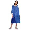 thumbnail image 2 of Moomaya Chemise de Nuit en Coton pour Femmes Imprimée à Col Rond avec Patte de Boutonnage, 2 of 6