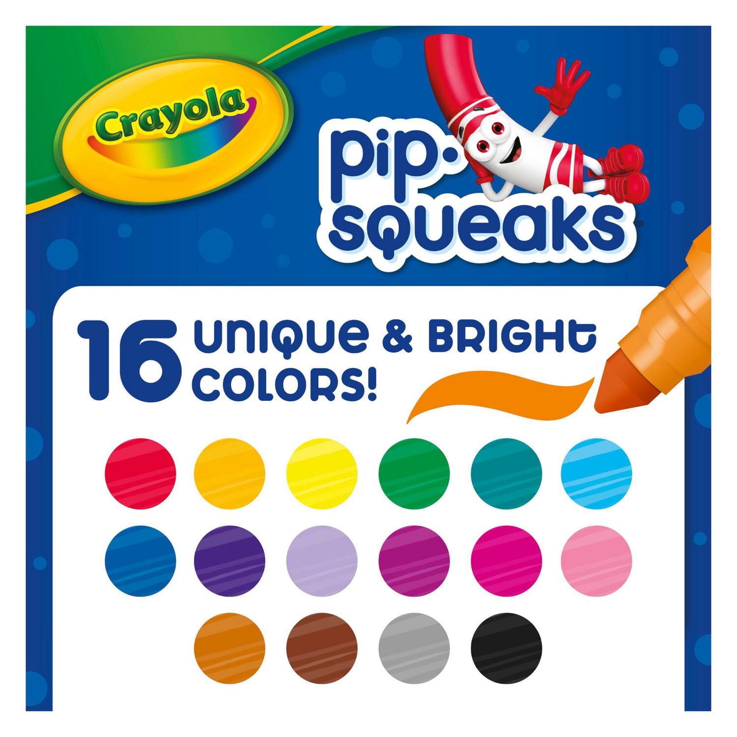Crayola Pip-Squeaks Broad Line Washable Markers, 16 Count, Mini Markers for Toddlers, Ages 3+