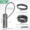 thumbnail image 4 of Uxcell 1-Set Gate Locks for Outdoor Fence, Steel Cable 4-Digit Combination Lock with 3 Replaceable Ropes [Gray], 4 of 7