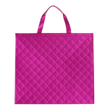 Walmart Large Quilted Reusable Shopping Bag, Grocery Tote Bag, Cheeky Pink