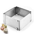 thumbnail image 4 of 1PC Adjustable Square Cake Mold Stainless Steel Mousse Cake Pastry Telescopic Mould Baking Tool silver S, 4 of 8