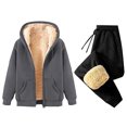 thumbnail image 1 of Gspmoly Mens Sweatshirt, Men'S Casual Oversize Solid Color Drawstring Trouser Long Sleeve Hooded Set Summer Tops Weekly Deals, 1 of 2