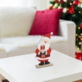 thumbnail image 2 of Felt Santa On Wooden Base (13"), 2 of 3