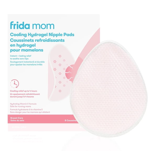 Frida Mom - Nursing Pads, Cooling Hydrogel Nipple Pads for Hydration and Soothing Sore Nipples, Breastfeeding Essentials, 8 Pads