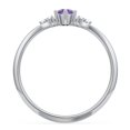 thumbnail image 4 of Birthstone Oval Ring with Shoulder Accents - Amethyst (February), 4 of 5
