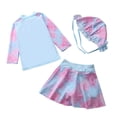 thumbnail image 3 of Baby/Toddler Girls Mermaid Swimsuit Rashguard Set Long Sleeve UPF 50+ ,CM25-7YT Size 7T, 3 of 5