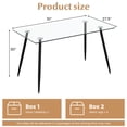 thumbnail image 3 of Gymax Modern Glass Dining Table Rectangular Dining Room Table W/Metal Legs For Kitchen Black, 3 of 10