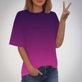 thumbnail image 2 of Timegard Hauts Grande Taille pour Femmes Couleur Dégradée Manches Courtes Col Rond T-Shirts Tunique Décontractée Tendance Blouses, 2 of 7