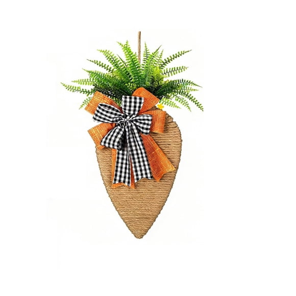Carrot Wreath Decoration For Easter And Spring, Made Of Jute Rope And Faux Carrots, Adds Rustic Touch To Doors Or Walls, Includes 1 Wreath