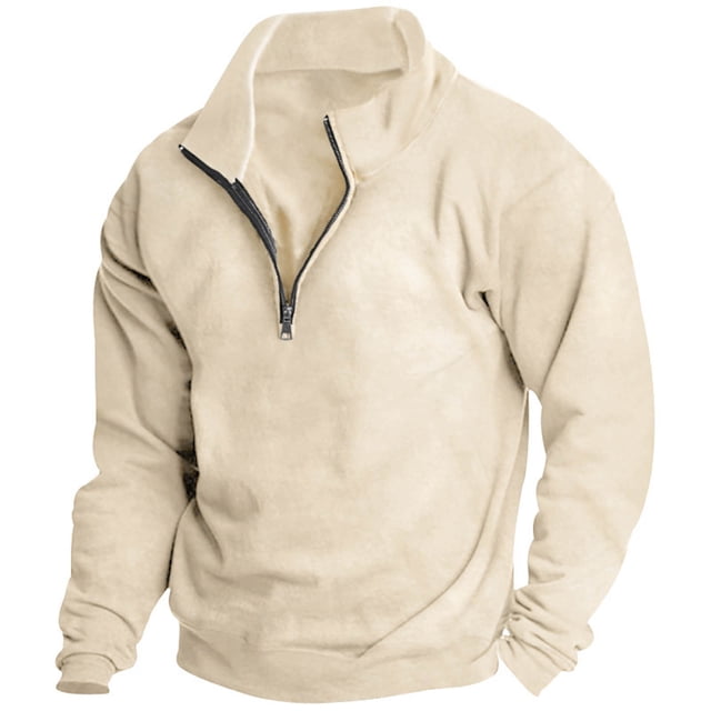 FAIWAD Men's Sweatshirt Long Sleeve Drop Shoulder Casual Sweatshirt Half Zip Plus Size Pullover Tops