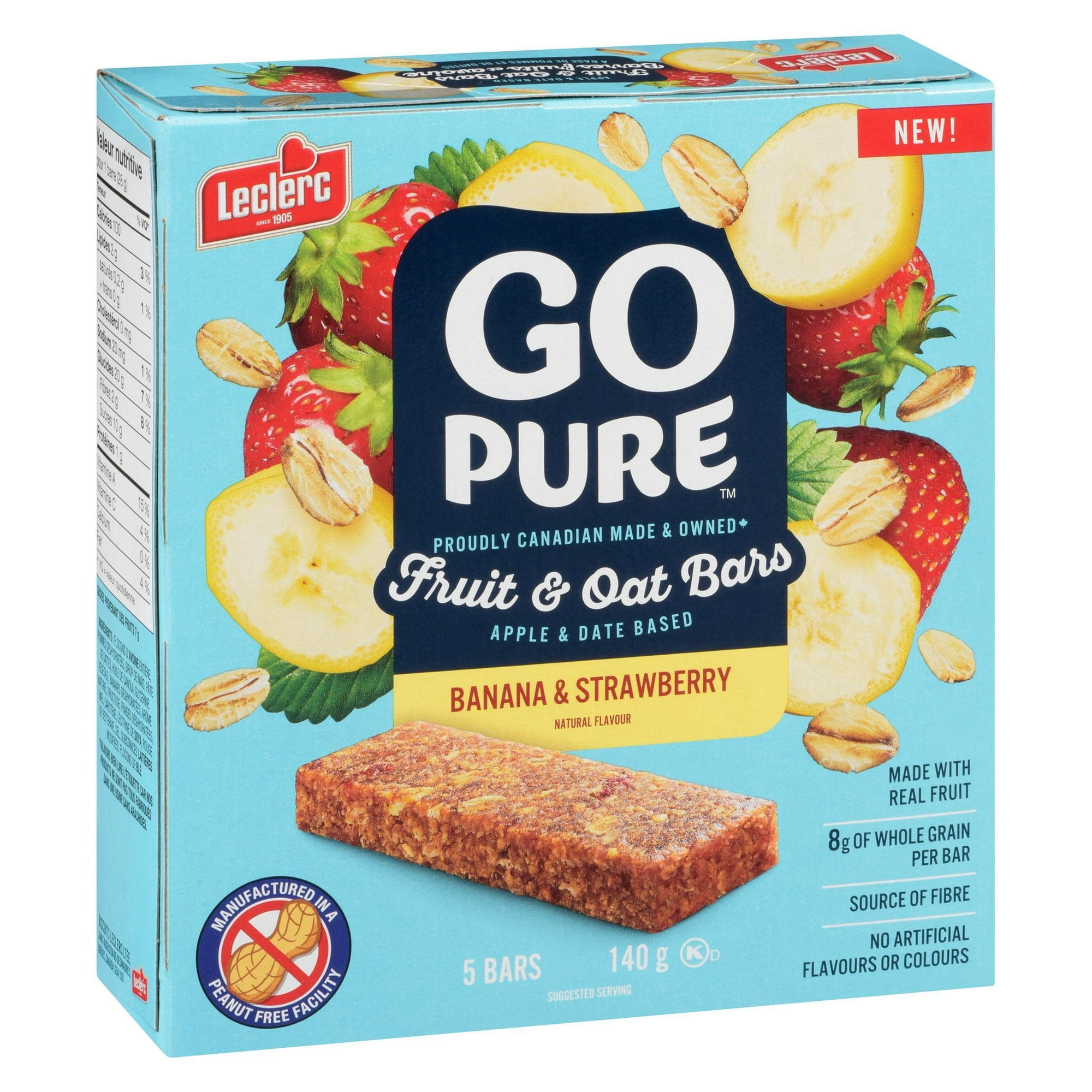 Go Pure Barres aux Fruits & à l'Avoine Banane & Fraise