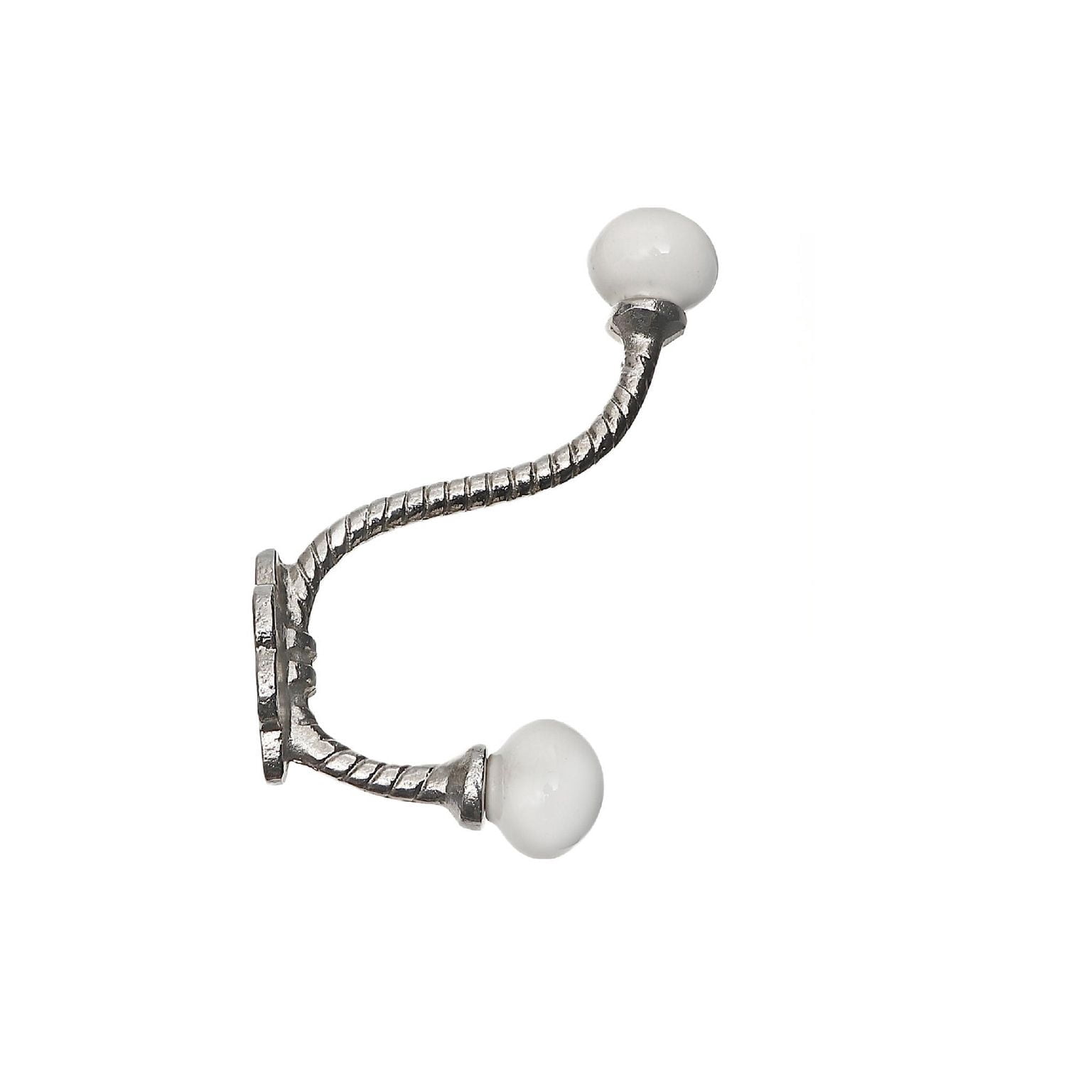 Crochet De Torsion En Fer Avec Bouton D'Ivoire En Céramique (Nickel) - Ensemble De 4
