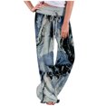 thumbnail image 1 of Birdeem Womens Spring/Summer High Waist Pants Printed Fashion Flower Print Waist Wide Leg Pants, 1 of 6