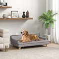 thumbnail image 2 of PawHut Canapé pour Chat, Sofa-Lit Surélevé pour Chien avec Coussin, Gris Pâle, 2 of 10