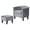 Grey, variant on Costway Barrel Chair with Ottoman Footrest Curved Backrest Armrests Removable Seat Cushion