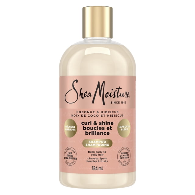 SheaMoisture Shampoo Curl & Shine Coconut & Hibiscus for Curly Hair, 384 ml