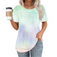 thumbnail image 1 of TNDBKQWR Hauts pour Femmes Liquidation T-Shirts Doux pour Femmes T-Shirts pour Femme Hauts à Col Rond pour Femmes Hauts d'Été pour le Travail pour Femmes, Multicolore-1, TTG, 1 of 5