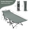 thumbnail image 3 of Goplus Lit de Camp Grand Pliable en Acier Robuste pour Intérieur et Extérieur Lit de Couchage Gris, 3 of 10