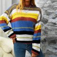 thumbnail image 2 of Fridja Women's Autumn And Winter Long Sleeve Color Contrast Splicing Tops, 2 of 5