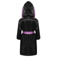 thumbnail image 2 of Yeahdor Enfants Garçons Robe de Boxe Art Martial Muay Thaï Uniforme Manches Longues Coup de Pied Boxe Robe à Capuche Ensembles Noir&Rose C 8, 2 of 5