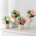 thumbnail image 3 of kurtrusly Artificial Flowers With Vase Add Of Color And Style To Any Room Indoor rose Champagne 1Set, 3 of 6