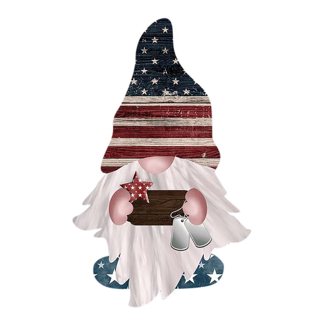 Home Decor Gnome Sign Garden Decor Patriotic Gnome for Front Door