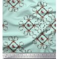 thumbnail image 1 of Soimoi Green Moss Georgette Fabric Floral Wreath Geometric Print Sewing Fabric Yard 44 Inch Wide, 1 of 5