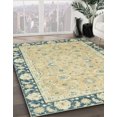 thumbnail image 2 of Ahgly Company Indoor Round Abstract Brown Gold Oriental Area Rugs, 6' Round, 2 of 6