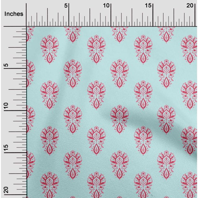 oneOone Viscose Jersey Fabric Floral Block Printed Craft Fabric BTY 60 Inch Wide