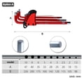 thumbnail image 2 of Harpily Faucets Accessories Allen Key Metric&Sae Set Key Metric Set Toolant Allen Set Metric Allen Set Small Allen Set T Handle Long Allen Set of Furniture One Size Multi-Color, 2 of 8
