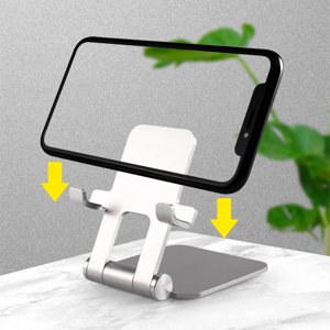 Birdeem Phone Stand for Desk, Foldable Phone & Tablet Stand Adjust-Able Aluminum Portable Stand for Desk Foldable Dock Heavy Duty Metal Base, Tablet Stand for Desk, Foldable Phone Stand