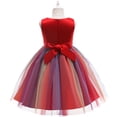 thumbnail image 3 of Robes d'Anniversaire pour Filles, Petites Filles, Tulle Coloré, Nœud, Robe de Fête d'Anniversaire à Fleurs, Robes pour Enfants, 3 of 4